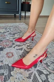 10 31 Topukla Kadın Kadeh Topuk Arkası Açık Stiletto Ayakkabı - 6