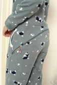 Nisanca Desenli Kışlık Kız Çocuk Polar Tulum Pijama Takımı - 10