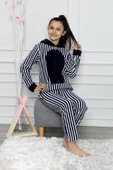 Nisanca Desenli Kışlık Kız Çocuk Polar Tulum Pijama Takımı - 11