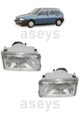AYFAR Fiat Uno Ön Sağ Ve Sol Far Ikili Takım Halinde Uno Far (2 ADET AMPULLÜ) - 1