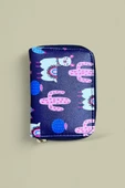 Me-vo Lacivert Renkli Sevimli Deve Desenli Kağıt Para ve Kartlık Bölmeli Cüzdan thumbnail 2