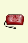 Me-vo Kadın Timsah Desesnli Kırmızı Renkli Suni Deri Orta Boy Cüzdan thumbnail 1