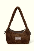 Me-vo Kadın Peluş Tüylü Deri Zincir Örgü Omuz Askılı Mini Baget El ve Omuz Çantası thumbnail 1