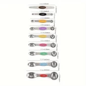 Valkyrie 8 Adet Çift Taraflı Manyetik Ölçü Kaşığı Seti Mıknatıslı Paslanmaz Çelik - 7