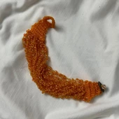 El Yapımı Otantik Model Boncuklu Bileklik (Turuncu) - 2