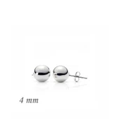 925 Ayar Gümüş Top Küpe - 4 mm - 1