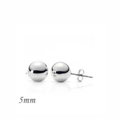 925 Ayar Gümüş Top Küpe - 5 mm - 1