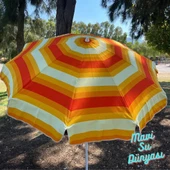 Plaj Deniz Balkon Şemsiyesi Pamuk Kumaşlı Bidon Dahil 2 Metre - 3