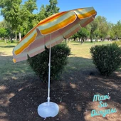 Plaj Deniz Balkon Şemsiyesi Pamuk Kumaşlı Bidon Dahil 2 Metre - 5