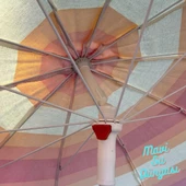 Plaj Deniz Balkon Şemsiyesi Pamuk Kumaşlı Bidon Dahil 2 Metre - 7