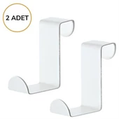BUFFER® 2'Li Kapı Arkası Çekmece Dolap Kapağı Mutfak Banyo Askısı Beyaz Renk Plastik - 3