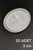 BUFFER® 20 Adet Şeffaf Yuvarlak 3 Cm Çaplı Güçlü Disk Yapışkanlar - 6