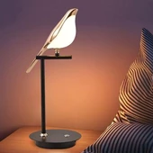 BUFFER® Saksağan Kuş Modeli Tekli Dokunmatik Aydınlatma Masa Üstü Gece Lambası Göz Korumalı Abajur - 1