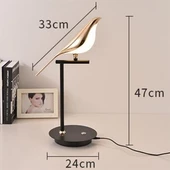 BUFFER® Saksağan Kuş Modeli Tekli Dokunmatik Aydınlatma Masa Üstü Gece Lambası Göz Korumalı Abajur - 4