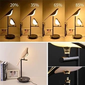 BUFFER® Saksağan Kuş Modeli Tekli Dokunmatik Aydınlatma Masa Üstü Gece Lambası Göz Korumalı Abajur - 3