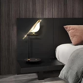 BUFFER® Saksağan Kuş Modeli Tekli Dokunmatik Aydınlatma Masa Üstü Gece Lambası Göz Korumalı Abajur - 6