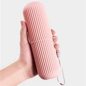 BUFFER® Seyahat Tipi Diş Fırçası Gözlük Makyaj Fırçası İçin Çok Amaçlı Silindir Saklama Kutusu İpli - 5