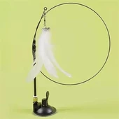 BUFFER® Vantuzlu Tüylü Zilli Olta Kedi Oyuncağı - 4