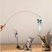 BUFFER® Vantuzlu Tüylü Zilli Olta Kedi Oyuncağı - 1