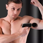 BUFFER® Type C Şarjlı Masaj Aleti 4 Farklı Masaj Başlıklı Darbeli Titreşimli Mini Masaj Tabancası - 3