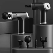 BUFFER® Type C Şarjlı Masaj Aleti 4 Farklı Masaj Başlıklı Darbeli Titreşimli Mini Masaj Tabancası - 1