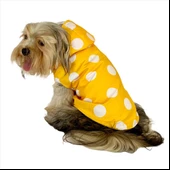 Puantiyeli Sarı Yağmurluk Kapşonlu  Köpek Yağmurluğu - 10