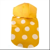 Puantiyeli Sarı Yağmurluk Kapşonlu  Köpek Yağmurluğu - 6