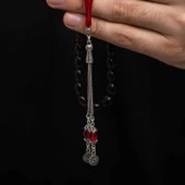 Gümüş Püskül Sıkma Kehribar Tesbih - 4