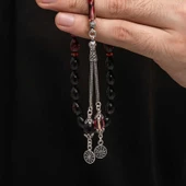 Gümüş Püskül Sıkma Kehribar Tesbih - 3