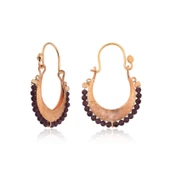 Gümüş Bordo Taşlı Bohem Küpe thumbnail 1