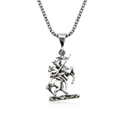 Gümüş Göktürk Süvarisi Kolye - 1