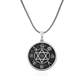 ​Gümüş Dört Halife İsimleri İşlemeli Kolye thumbnail 1