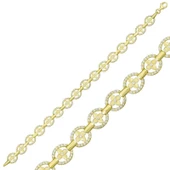 925 Ayar Gümüş Gold Yuvarlak Su Yolu Bileklik thumbnail 2