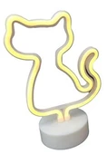 Neon Işıklı Kedi Lamba USB+Pil Dekoratif Aydınlatma - 2