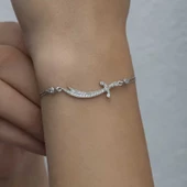 925 Ayar Gümüş Zülfikar Kılıcı Kadın Bileklik - 2
