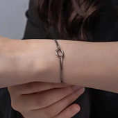 925 Ayar Gümüş Aşk Düğüm Kadın Bileklik - 2