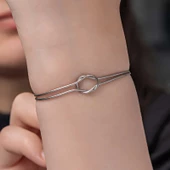 925 Ayar Gümüş Aşk Düğüm Kadın Bileklik - 1
