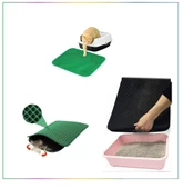 Elekli Kedi Tuvalet Önü Paspası - Yeşil thumbnail 1