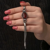 Gümüş Akik Taşlı Kazaziye Bileklik thumbnail 1