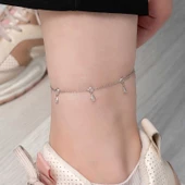 925 Ayar Gümüş Damla Zirkon Taşlı Halhal - 4