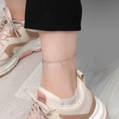 925 Ayar Gümüş Damla Zirkon Taşlı Halhal - 2