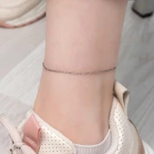 925 Ayar Gümüş Zincir Desenli Halhal - 1