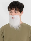 Beyaz Kırçıllı Arkadan Lastikli Beyaz Takma Sakal Yetişkin Çocuk Uyumlu thumbnail 2