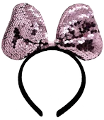 Renk Değiştiren Pullu Payetli Fiyonk Parti Tacı Pembe Gümüş Renk 20x16 cm thumbnail 1