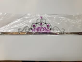 Gümüş Renk Prenses Yazılı Parti Tacı 60 cm thumbnail 2