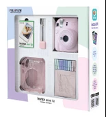 Fujifilm Instax Mini 12 10 Filmli Simli Pleksi Kılıf Mandal ve Kıskaçlı Resim Standlı Pembe - 2