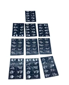 ÇİÇEKLİ 10X14CM TÜP KINA DESEN ÇIKARTMA ŞABLONU 12 PARÇA (4549) - 1