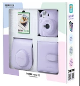 Fujifilm Instax Mini 12 10 Filmli Kare Albüm ve Deri Kılıflı Lila Fotoğraf Makineli Bundle Box - 3