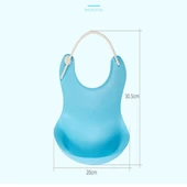 Çocuk Bebek Mama Önlüğü Dökülme Engelleyici Bükülebilir Mavi (4549) thumbnail 5