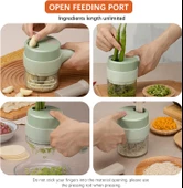 4 in 1 Usb Şarjlı Gıda Doğrayıcı Kablosuz Sebze Kesici Seti Sebze Doğrayıcı (4549) thumbnail 5